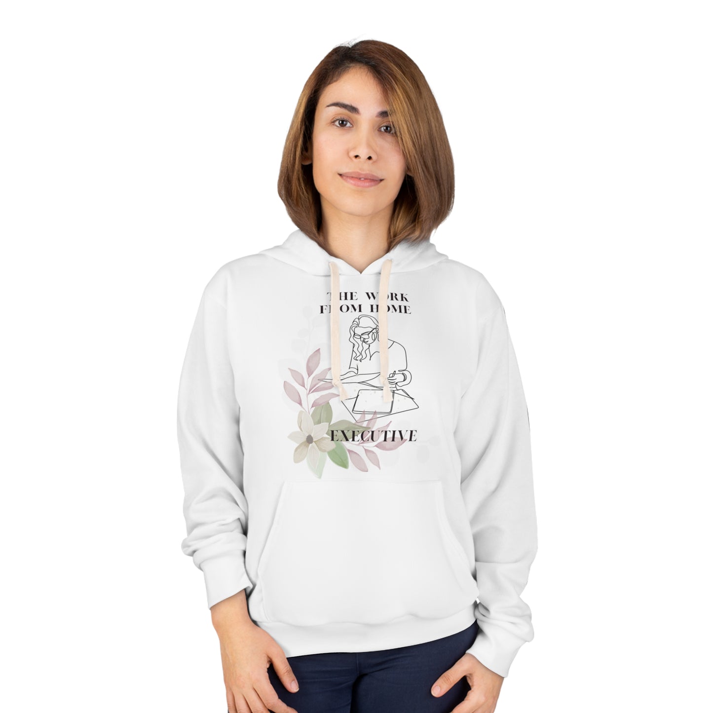 WFH Floral Hoodie — Work From Home Comfort Pullover